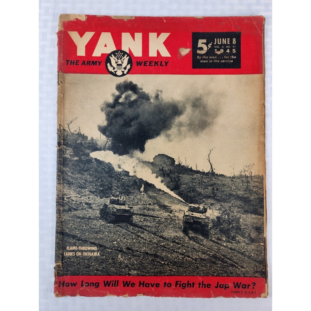 YANK Magazine Vol 3 #5 June 8 1945 WWII Okinawa Lyle C Wilson Mailing Label